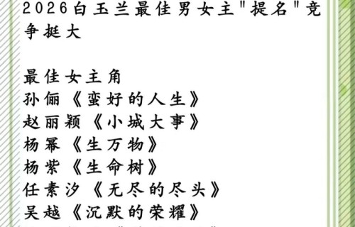 孙俪赵丽颖等七人角逐白玉兰最佳女主角|白玉兰奖|迪丽热巴|杨幂|杨紫|吴越